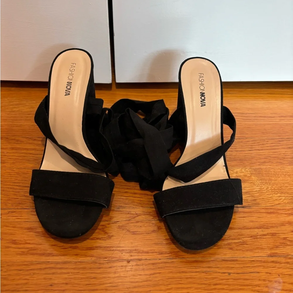 Fashion Nova Black Strappy Women's Heels - Picture 3 of 8